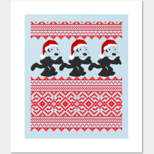 Felix The Cat Ugly Christmas Sweater Posters and Art